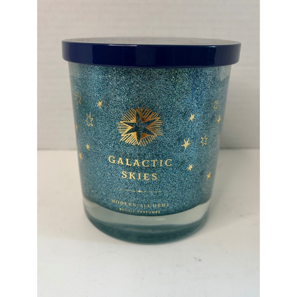 Modern Alchemy Galactic Skies Scented Candle 12.9oz Teal Glitter Star Jar